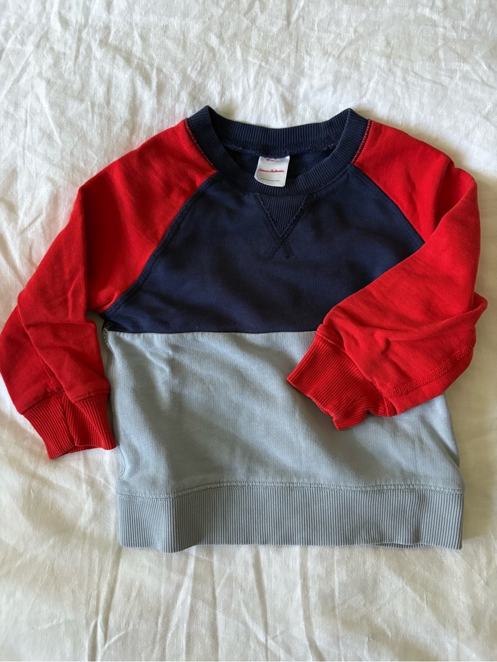 Hanna Andersson Colorblock Kids Crewneck - Red, Navy & Light blue